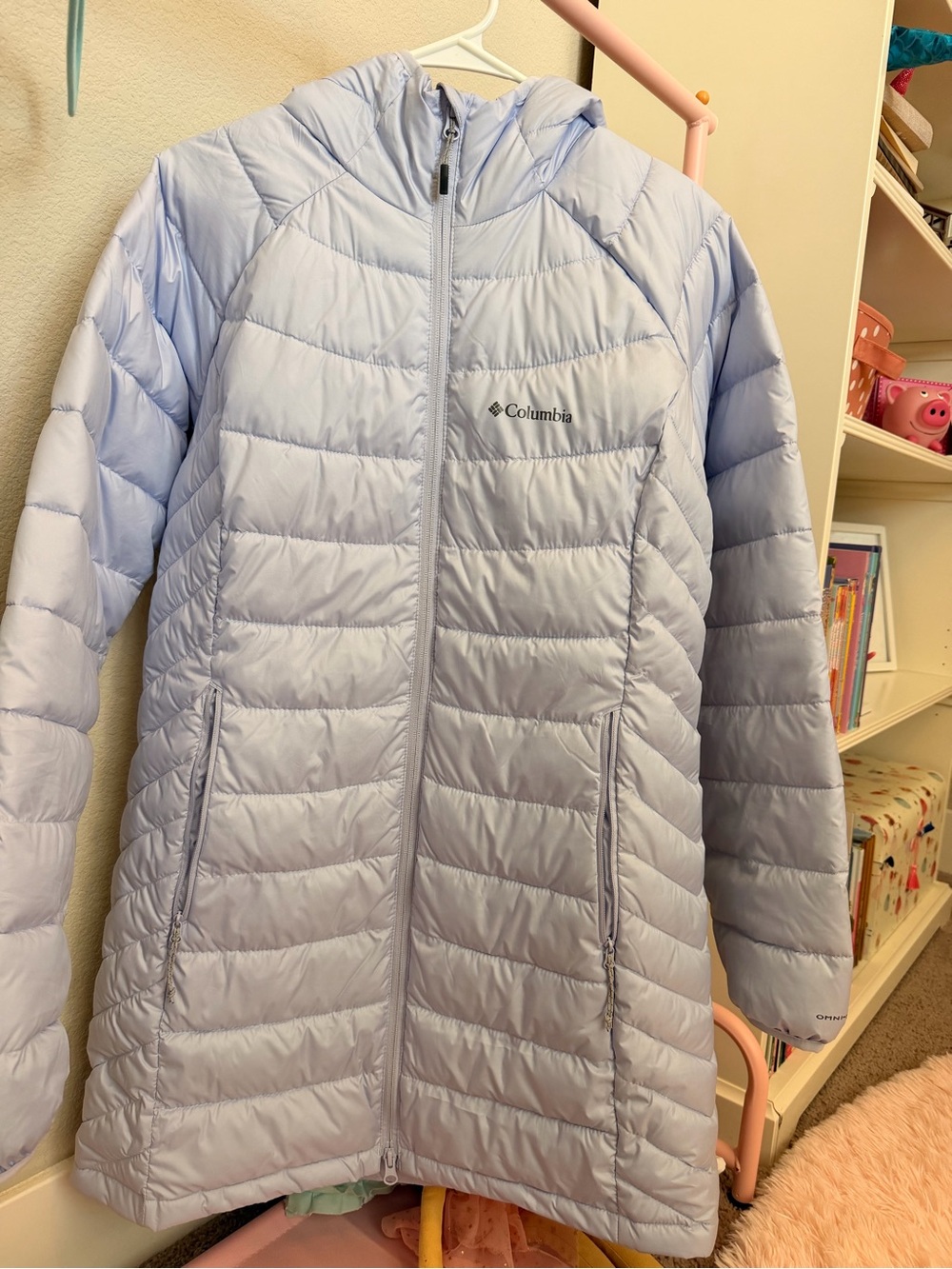 Columbia Light Lavender Hooded Packable Puffer Coat